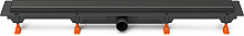 Душевой желоб Milleau Multi 750мм (цвет решетки - черный), горизонтальный выпуск 40мм